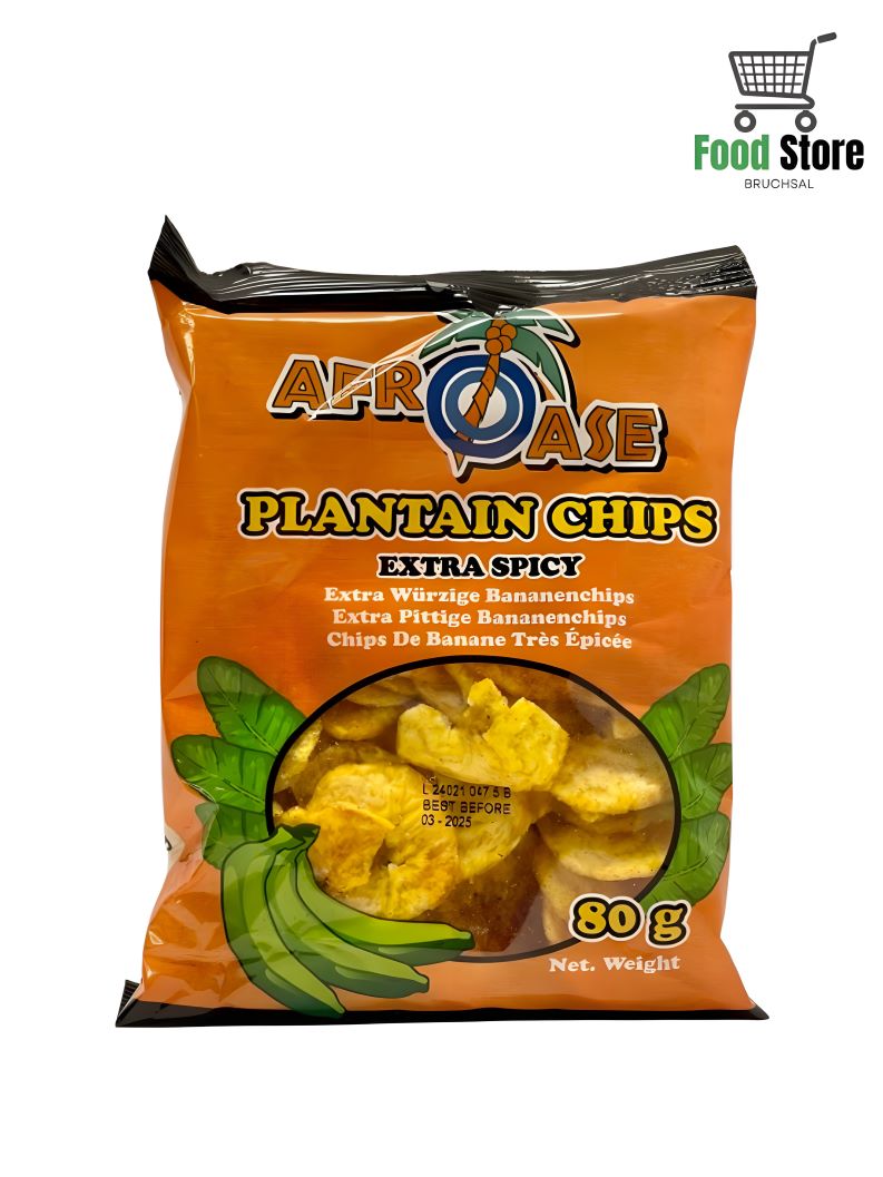 Plantain Bananachips Extra Spicy Afroase 80g