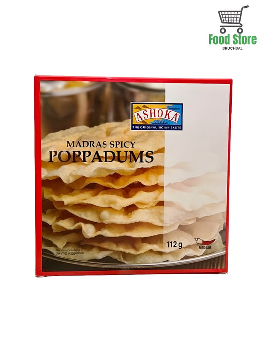 Madras spicy Poppadums Ashoka 112g